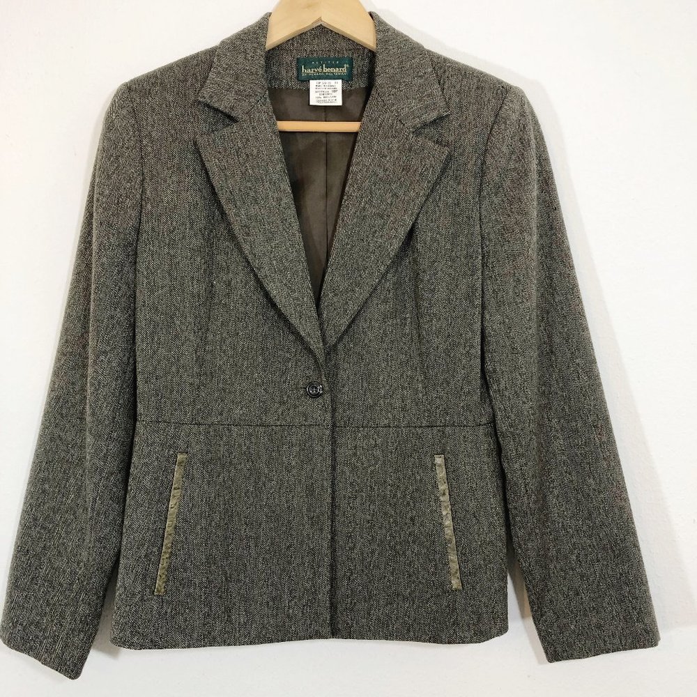 Harve Benard Gray Tweed Women's Blazer